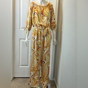 CHELSEA TAYLOR Stylish Multicolor Swirl Jumpsuit Size 2X  F30